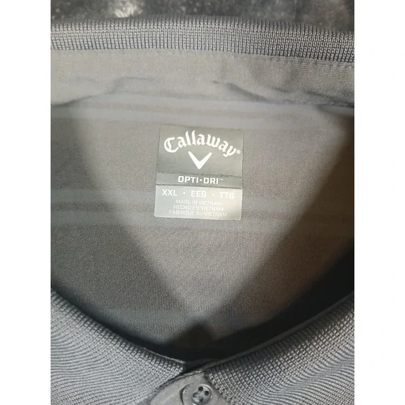 Callaway Opti-Dri Polo Mens XXL 2XL Gray Performance Striped Short Sleeve Shirt - Picture 5 of 10